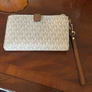Michael Kors Tan Leather Wristlet Wallet